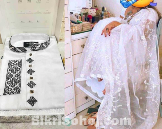 Women's embroidery work saree and Punjabi